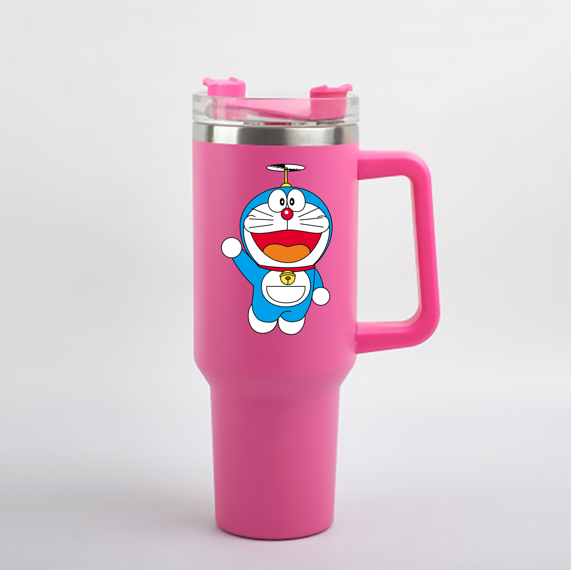 （画像用） ドラえもん Doraemon 1200mL車用タンブラー - クリスタルステッカー（プラスチックストロー付き）